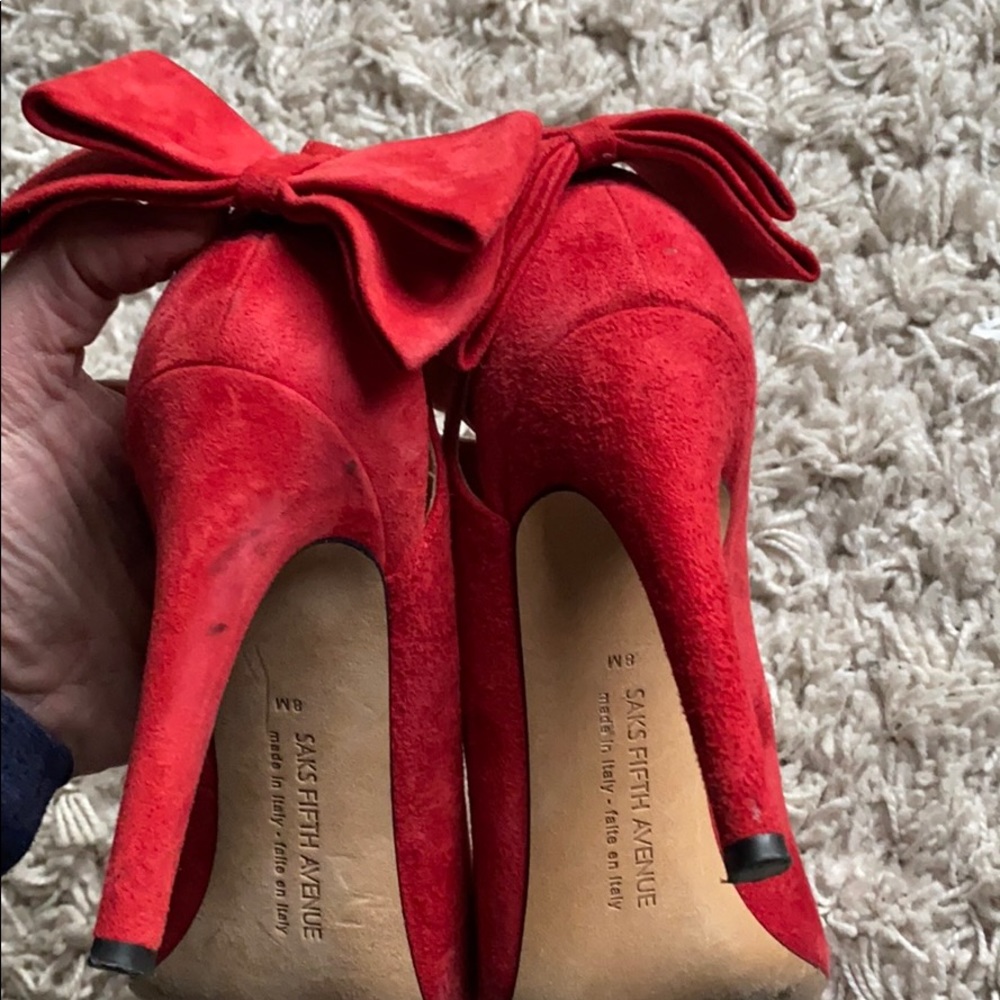 SAKS FIFTH AVENUE Red pumps  size 8 - Picture 5 of 12